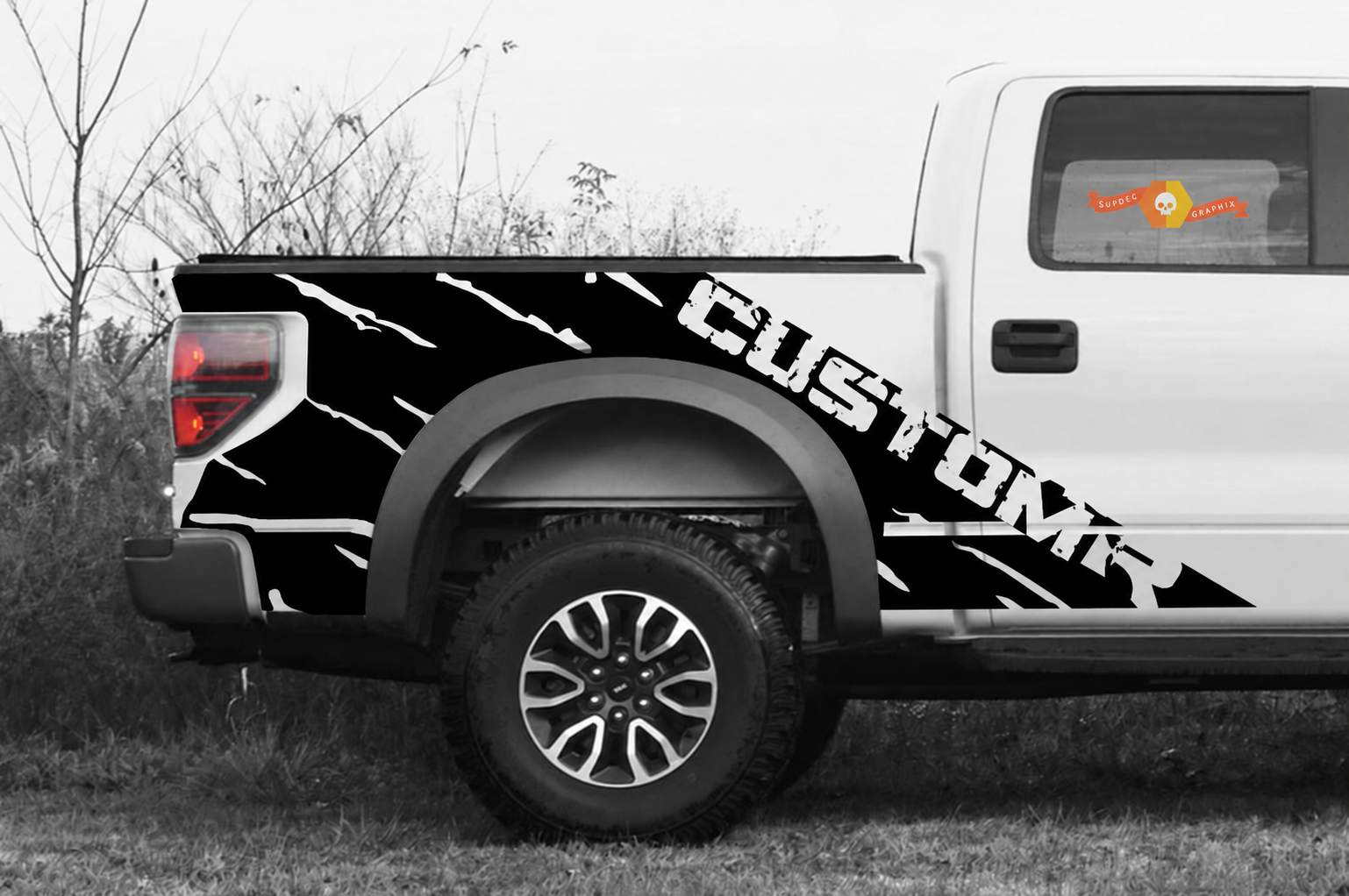 CUSTOM Predator Paar Nachttisch Seiten Vinyl Aufkleber Sticker für Ford F-150 2010-2014
