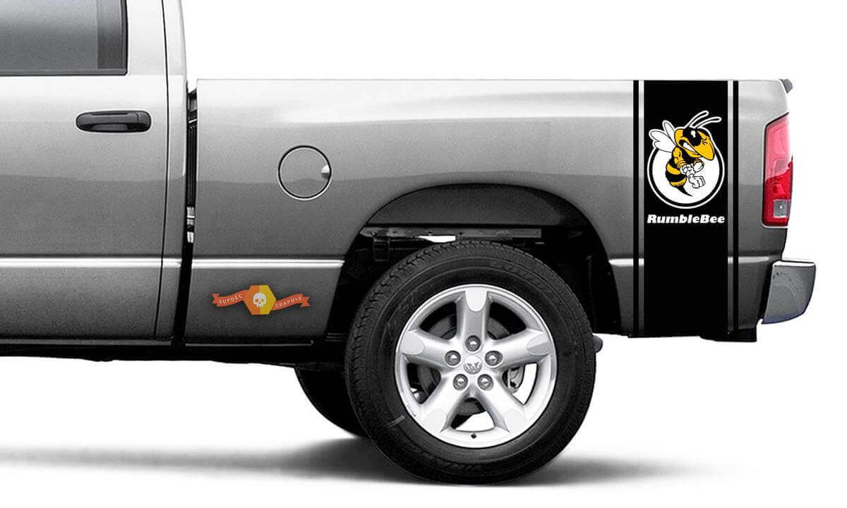 Rumble Bee Style Bettseiten-Streifen Vinylaufkleber für Dodge Ram