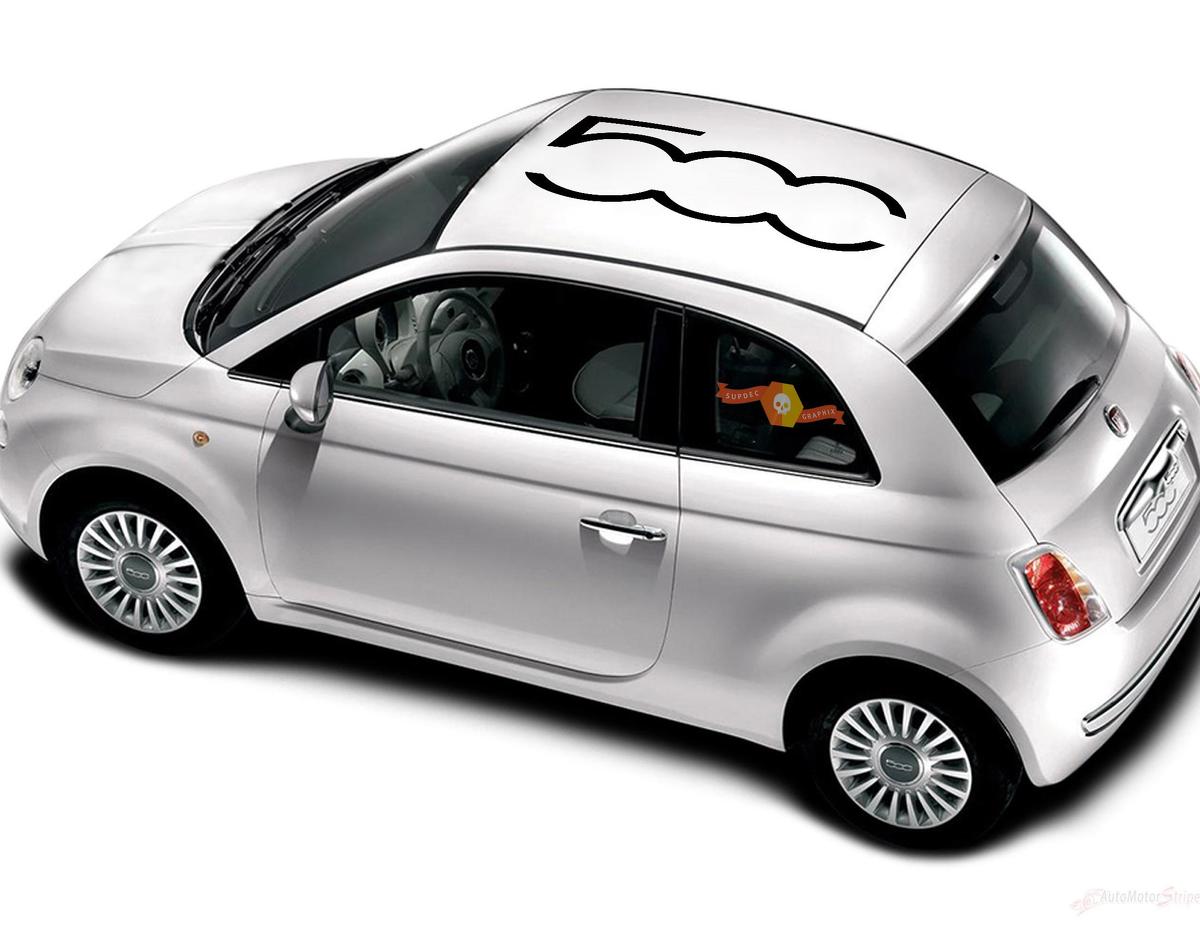 Fiat 500 Vinyl Racing 500 Logo Dachstreifen Aufkleber Aufkleber Vinyl Aufkleber