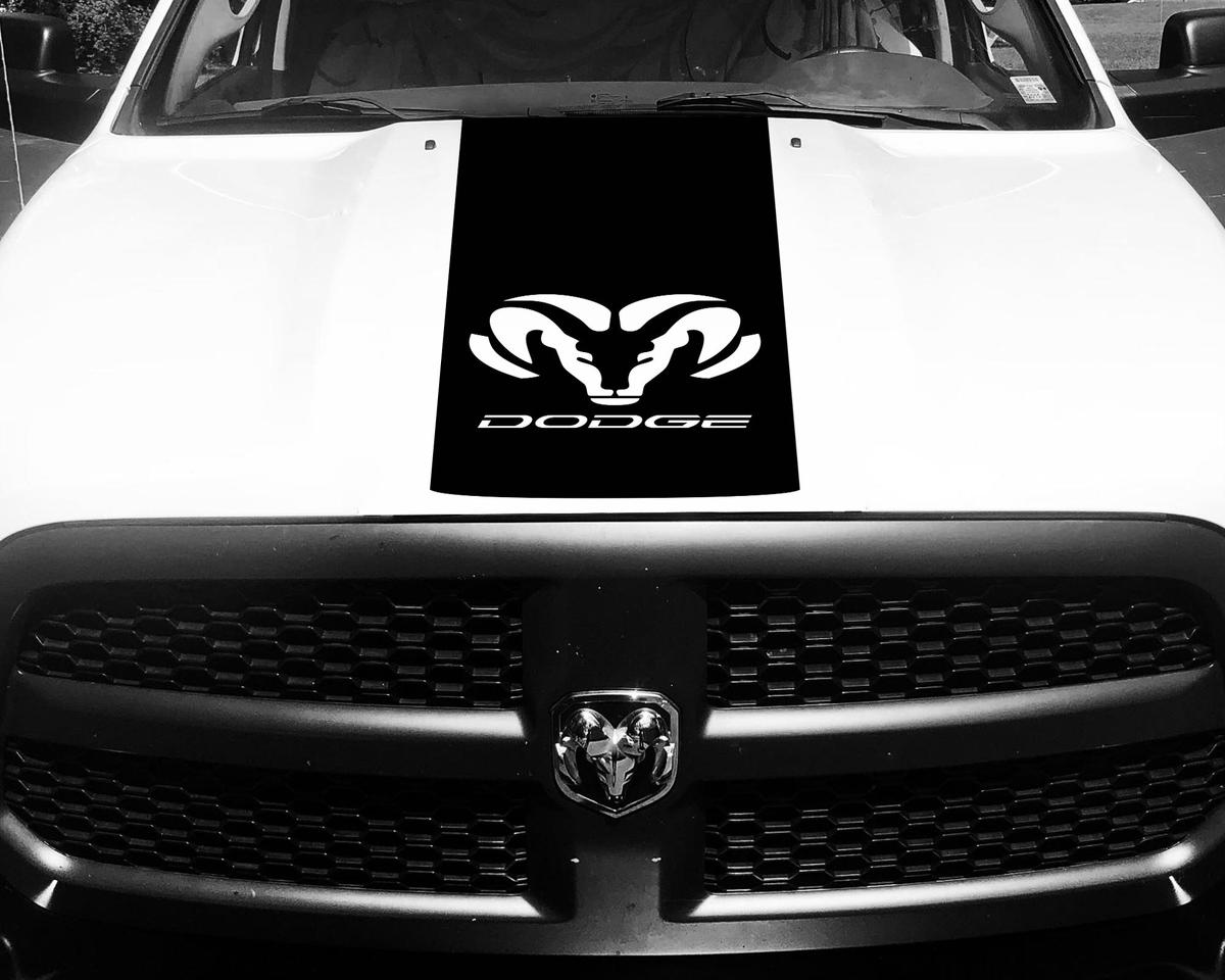Dodge Ram 1500 Vinyl-Aufkleber HAUBE Ram Head Racing HEMI Stripe Stickers #66
