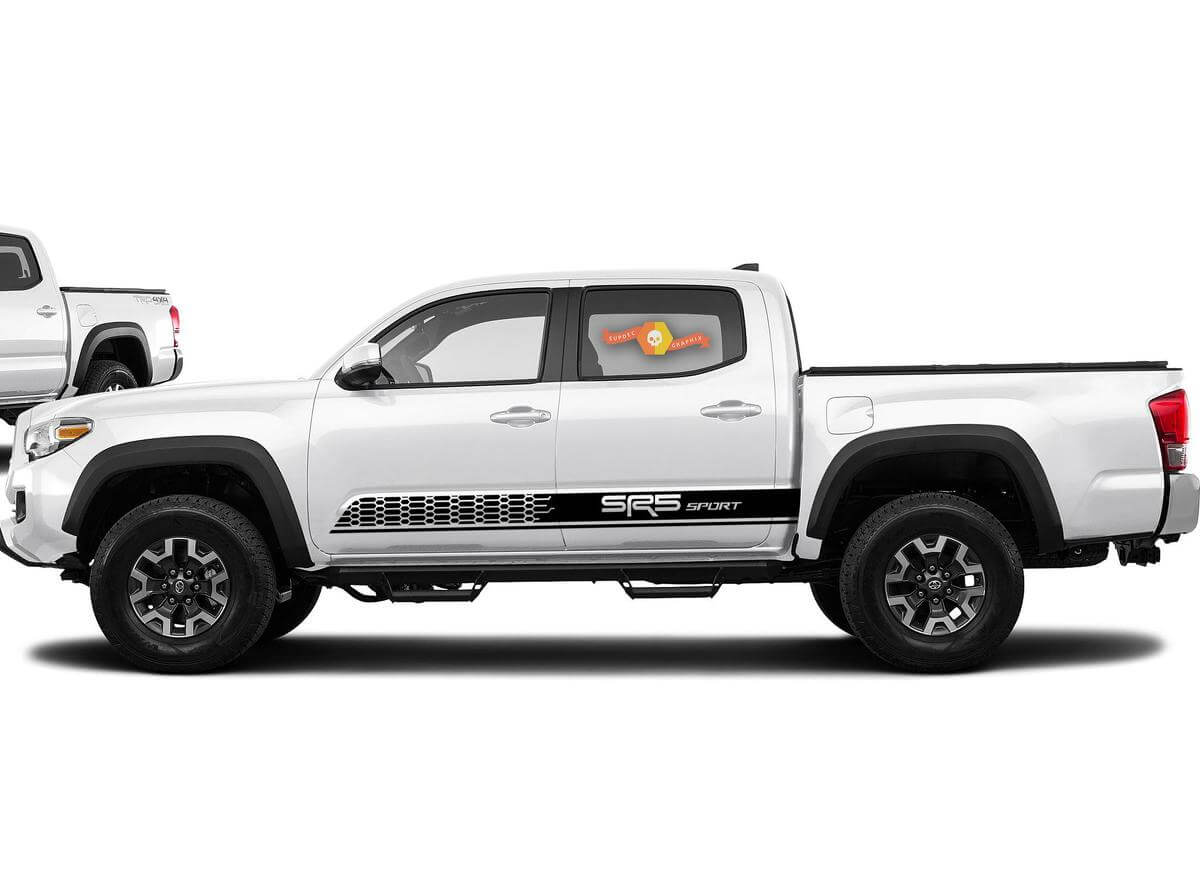 2X Toyota Tacoma TRD 4x4 Sport Seitenschweller Vinyl Aufkleber Grafik Aufkleber 2016-2019
