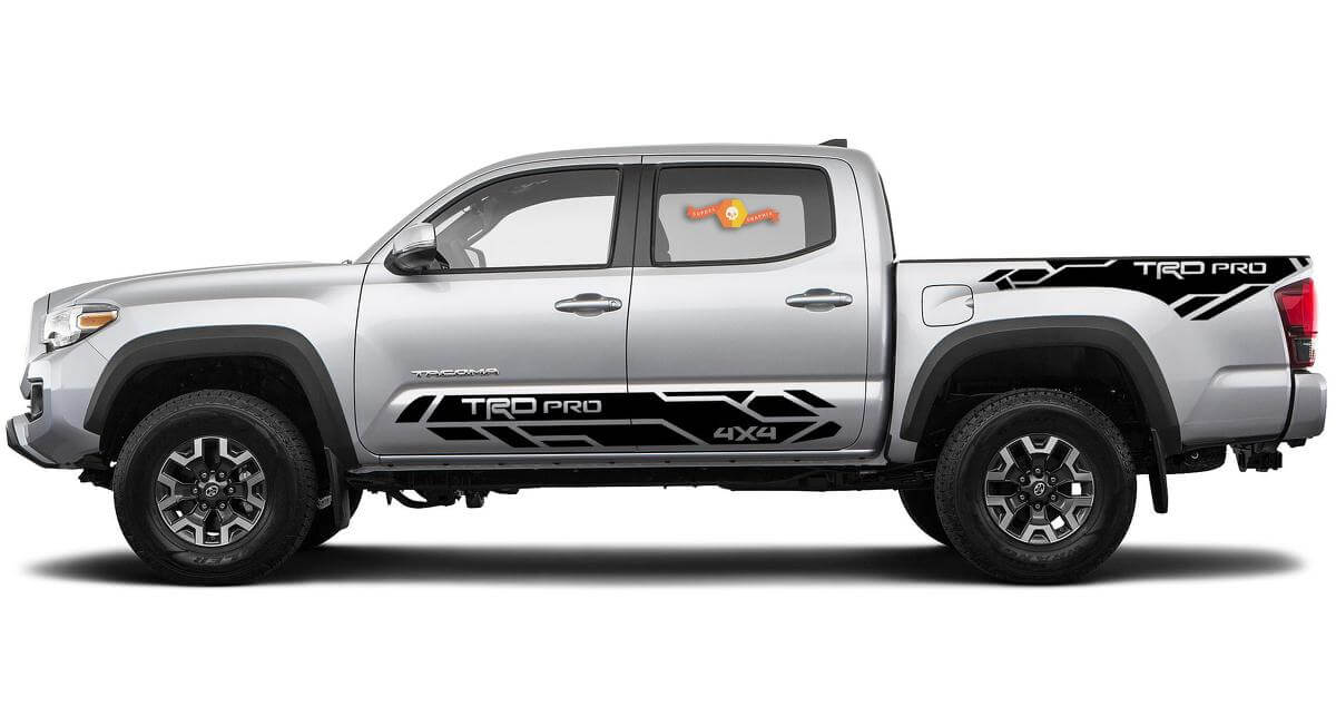 TRD Pro 4x4 Techno Style Seiten Vinyl-Aufkleber Set für Toyota Tacoma 2016-2020