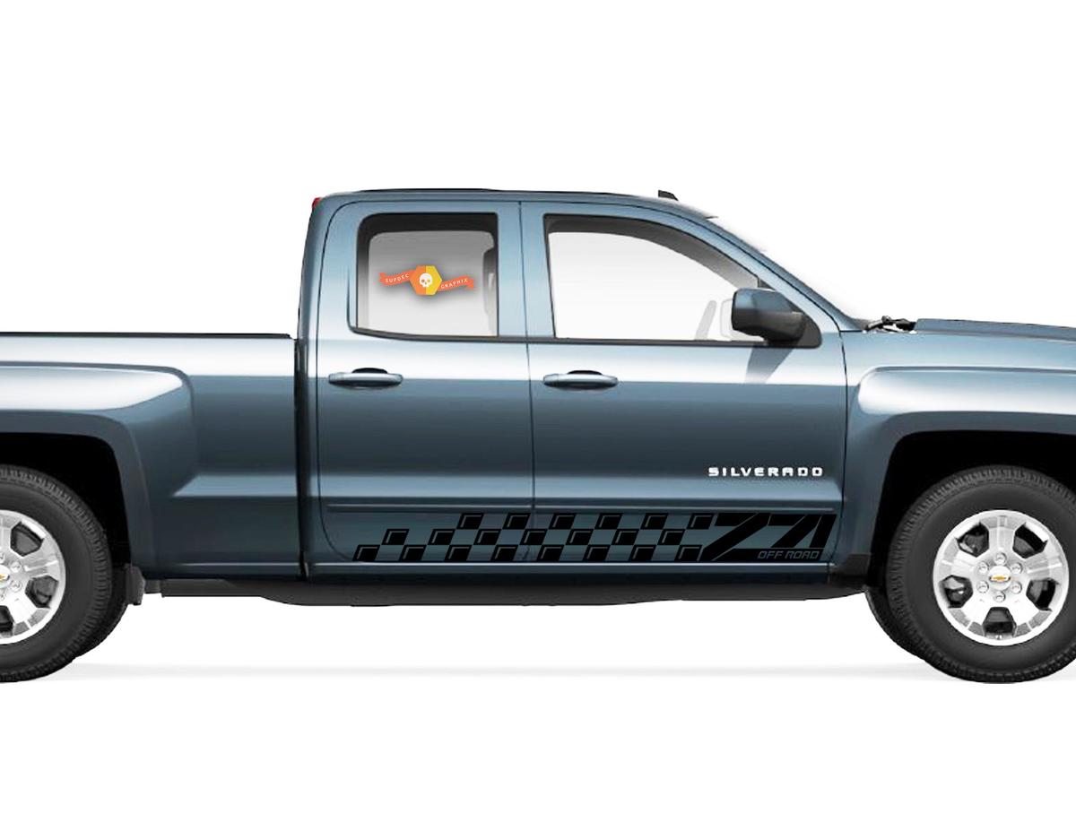 2 x Chevrolet Silverado Z71 Seiten-Vinyl-Aufkleber-Grafik-Rallye-Aufkleber-Kit

