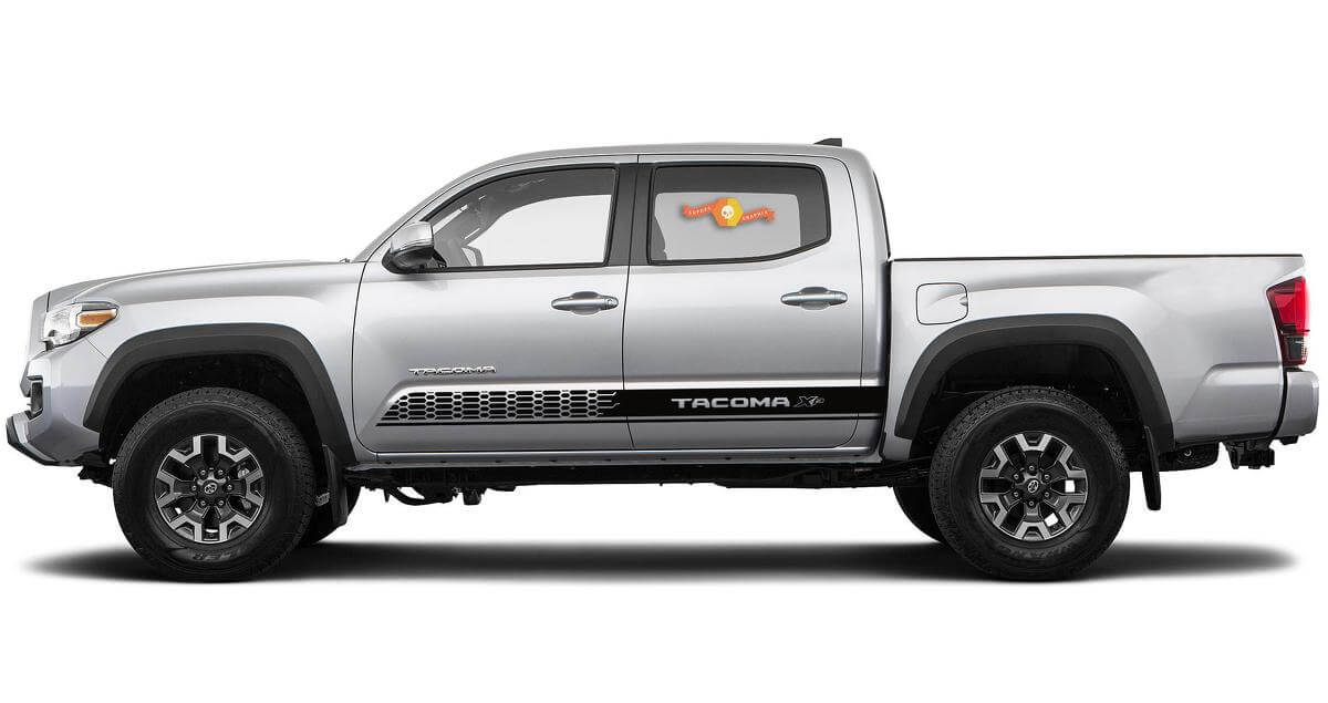 2X Toyota Tacoma 2016-2019 (X-P) Seiten-Vinyl-Aufkleber-Grafik-Rallye-Aufkleber-Kit
