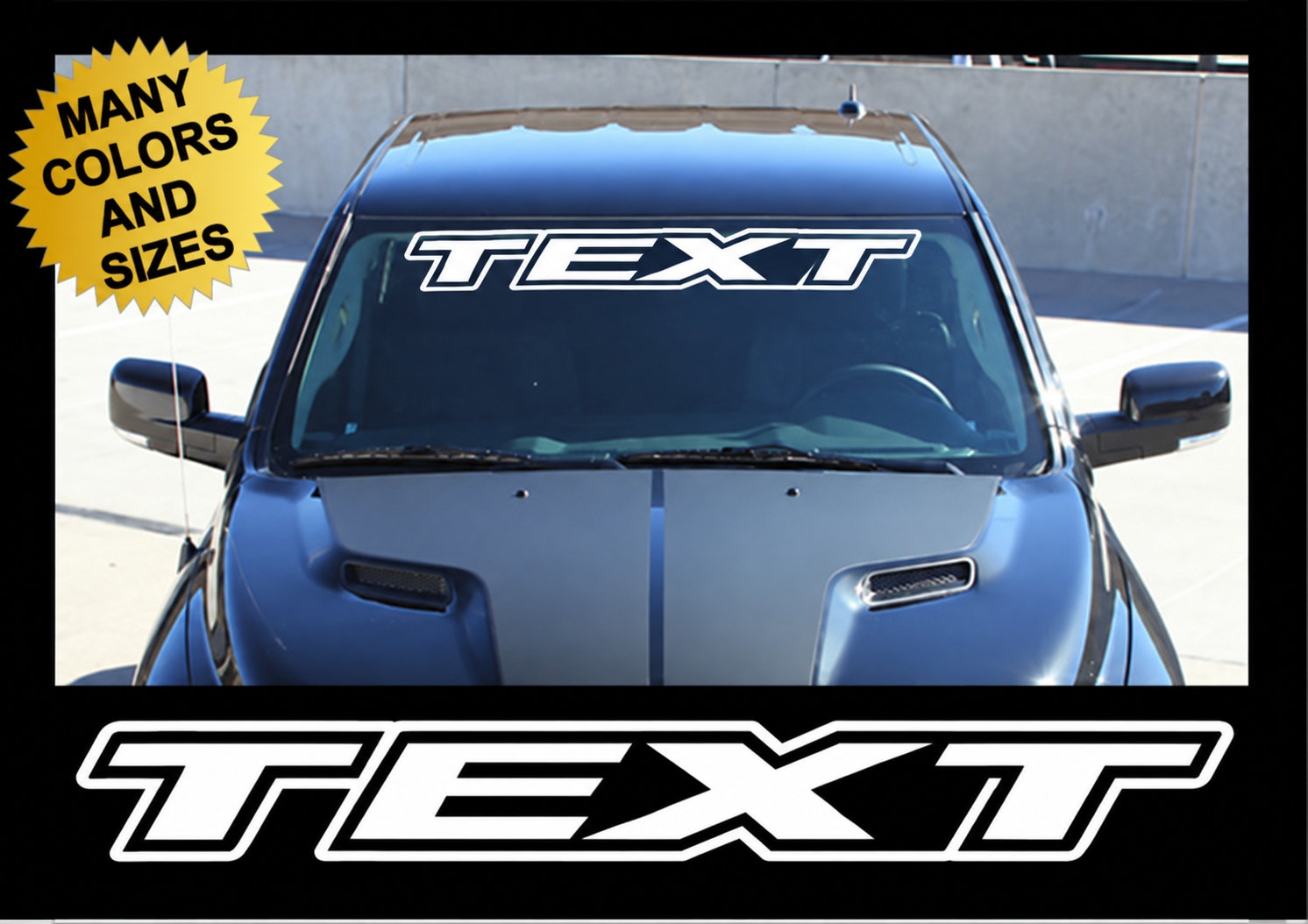 TEXT Umriss Banner Windschutzscheibe Vinylaufkleber Sticker für Ford F-150 2015-2017