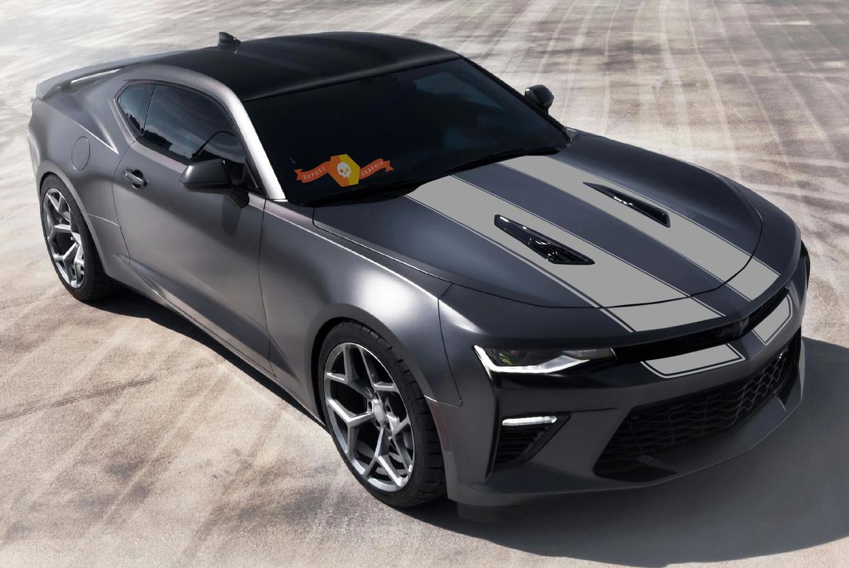Doppeltes Racing-Streifen-Hauben-Vinylaufkleber für Chevrolet Camaro 2016-2018