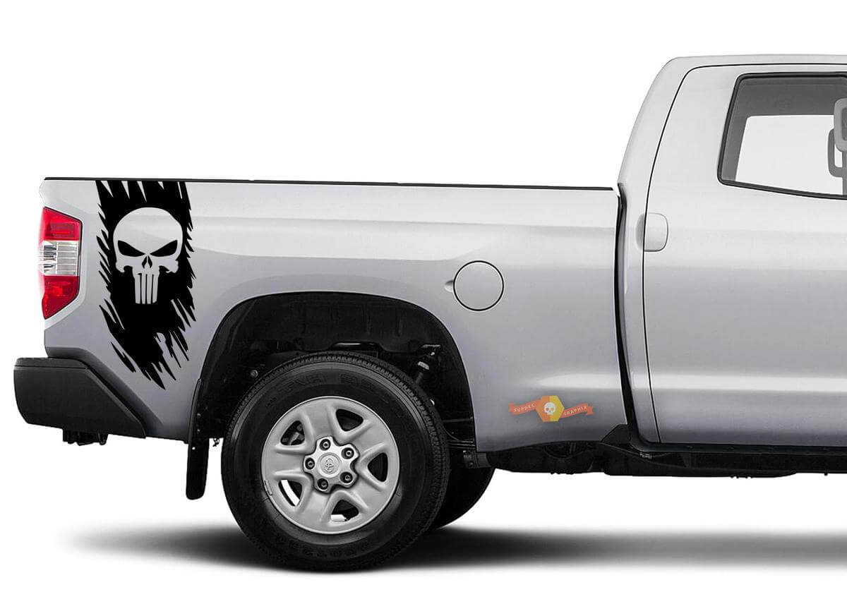 Punisher Schädel Seiten Vinylaufkleber für Toyota Nissan Chevy Trucks