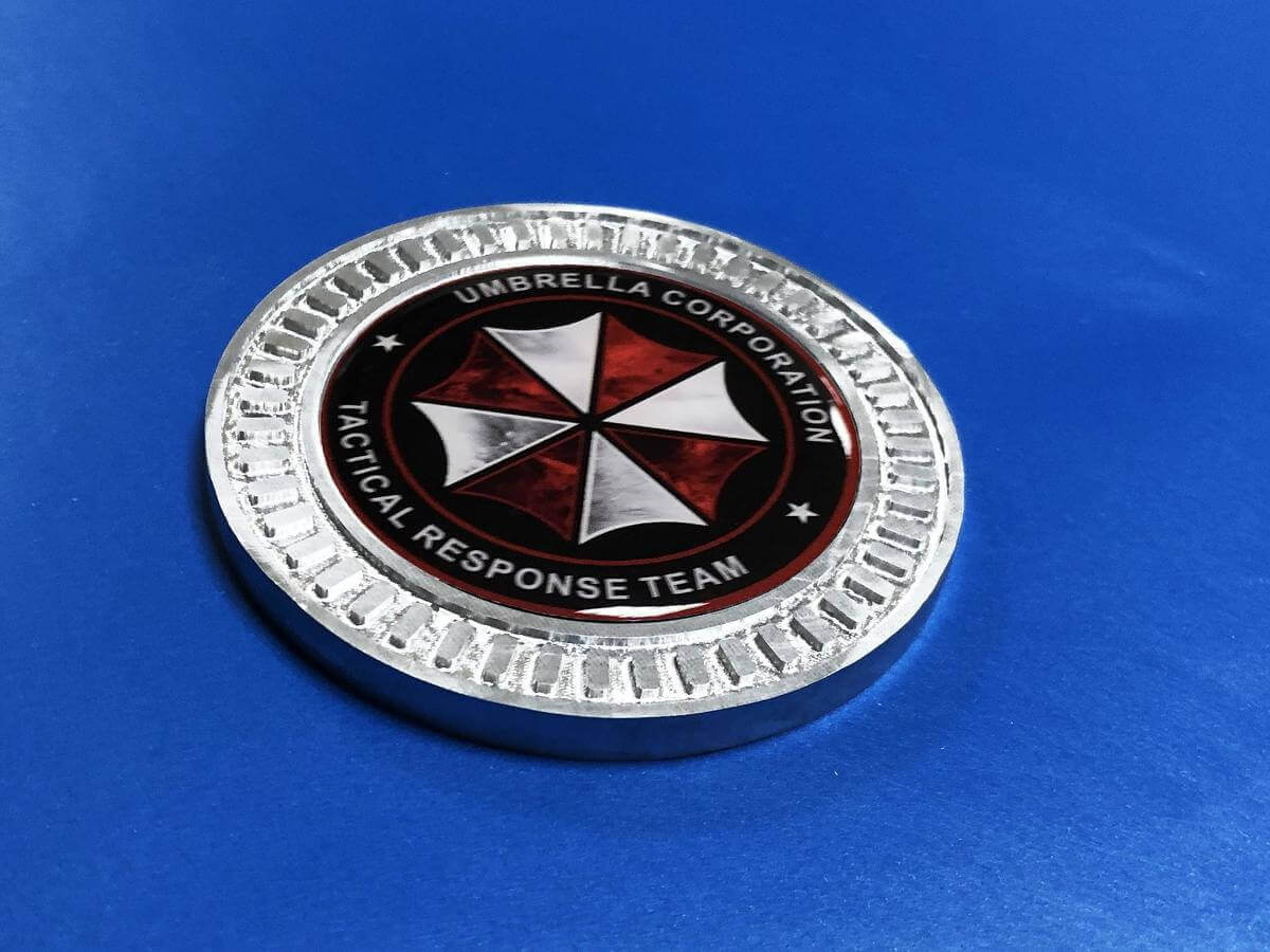 Umbrella Corporation Tactical Response Team Aluminium 3D Abzeichen Emblem für Jeep Wrangler