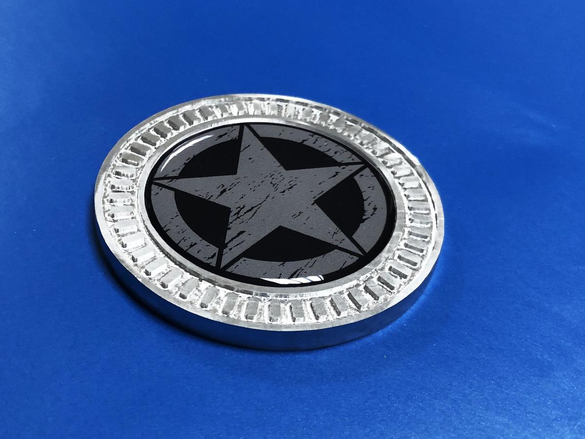 3D-Abzeichen Militärstern Metall Aluminium Bettseitenemblem für Jeep Wrangler JL JK YJ TJ
