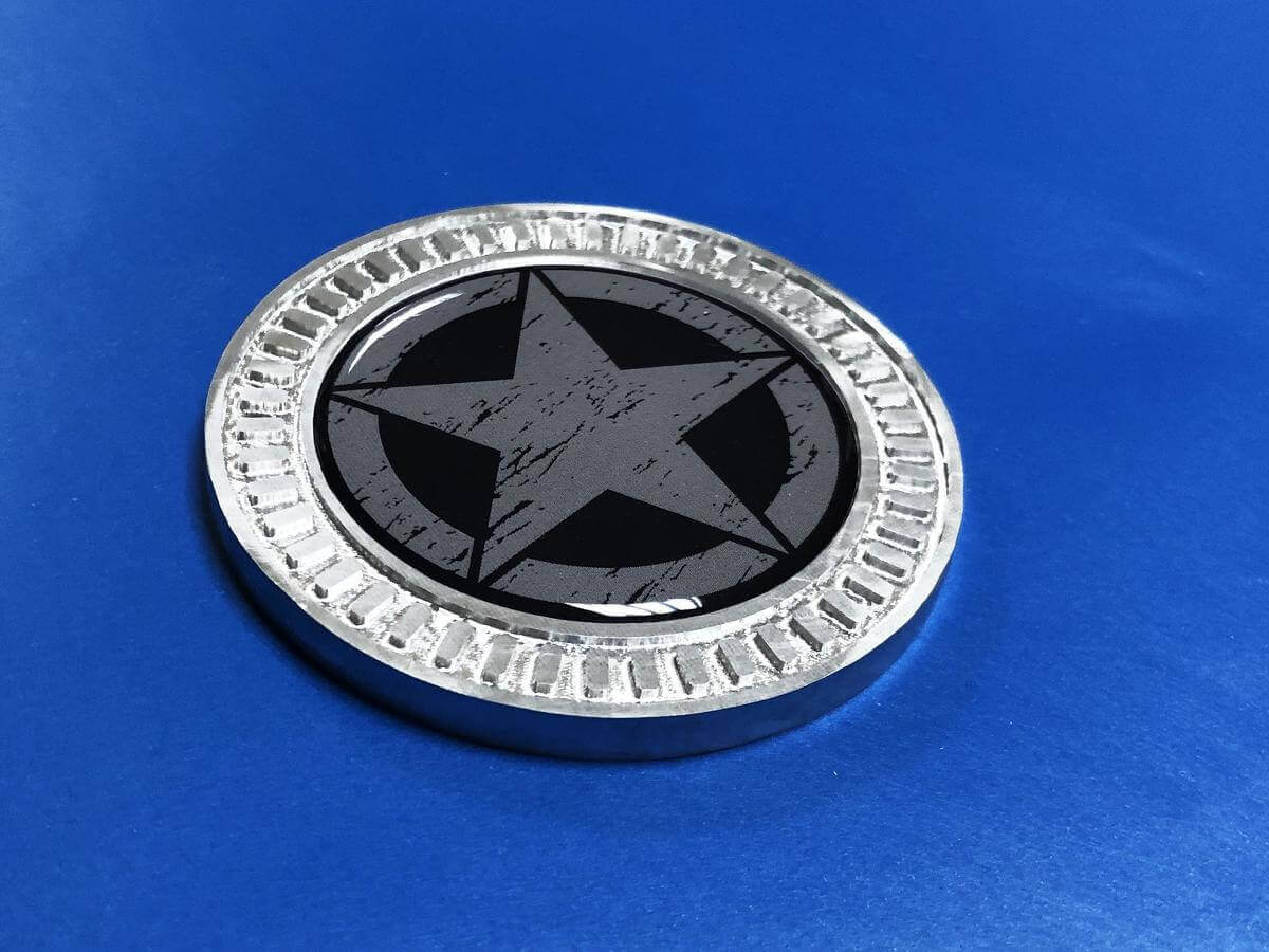 Military Star Metall Aluminium Seitenemblem Vinyl-Aufkleber für Jeep Wrangler