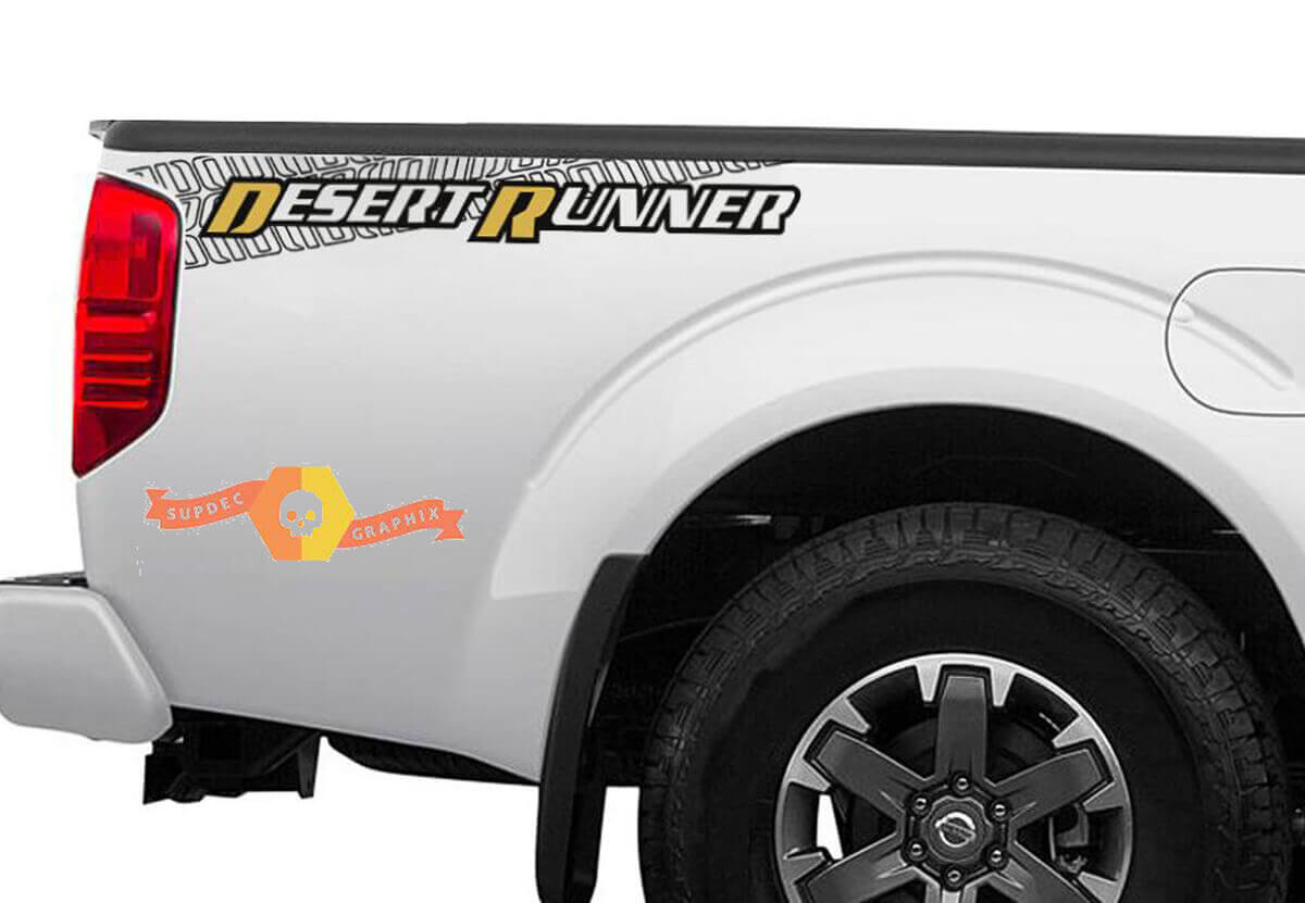 Desert Runner Reifenprofil Seitenbetten Vinyl-Aufkleber Paar für Nissan Frontier