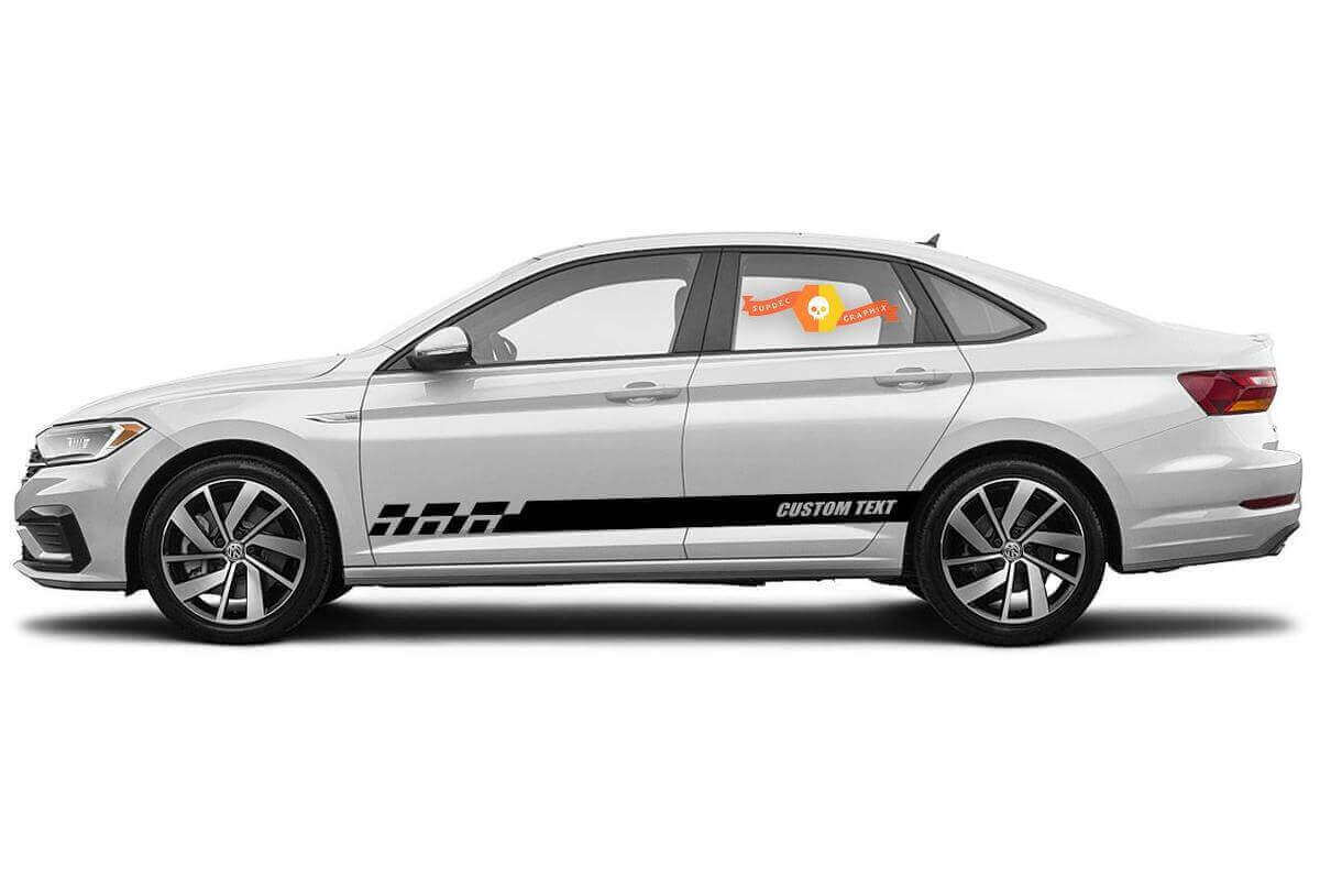 Racing Rocker Panel Stripes Vinyl-Aufkleber für Volkswagen Jetta GLI
