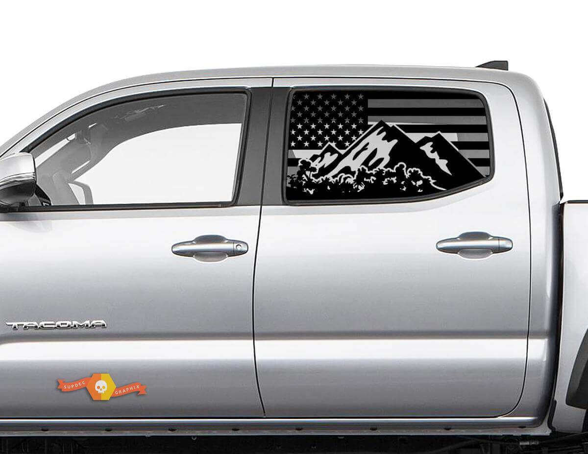 USA-Flaggen-Mountain Seitenfenster Vinyl-Aufkleber für Toyota Tacoma