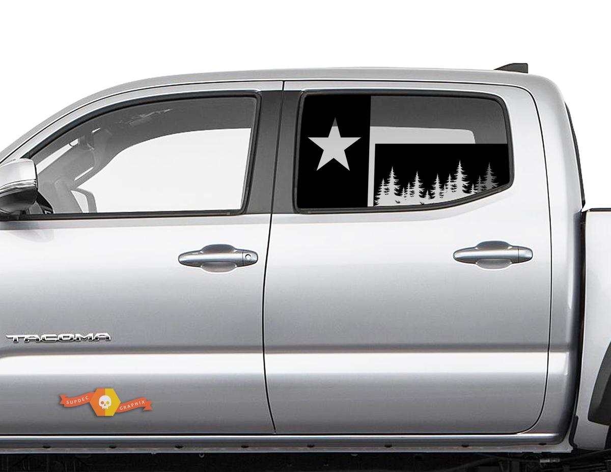 Texas-Flag-Waldlandschaft-Seitenfenster-Vinylaufkleber für Toyota Tacoma