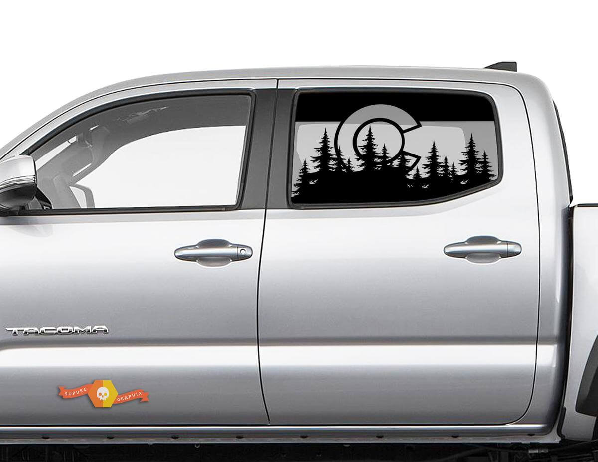 Seitenfensteraufkleber mit Flagge Colorado Forest für Toyota Tacoma 4Runner Tundra
