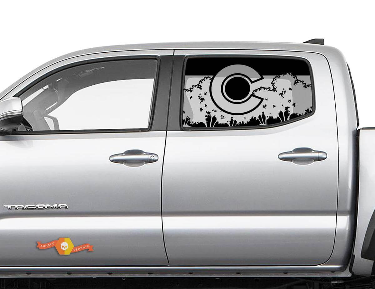 Colorado Flag Forest Mountains für Seitenfenster Toyota Tacoma 4Runner Tundra Aufkleber
