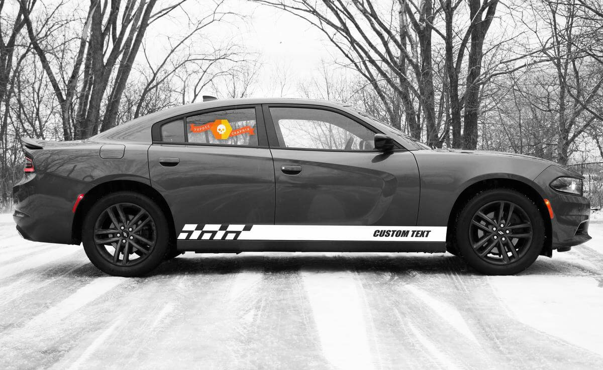Racing Rocker Panel Stripes Vinyl-Aufkleber für Dodge Charger SXT
