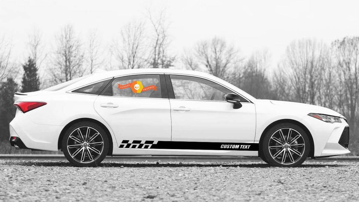 Racing Rocker Panel Stripes Vinyl-Aufkleber für Toyota Avalon
