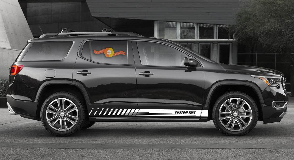 Racing Rocker Panel Stripes Vinyl-Aufkleber für GMC Acadia
