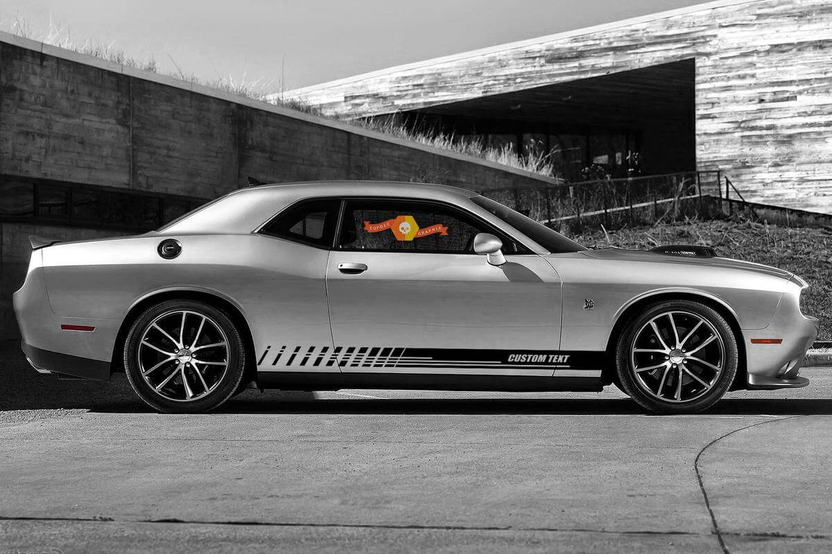 Racing Rocker Panel Stripes Vinyl-Aufkleber für Dodge Challenger
