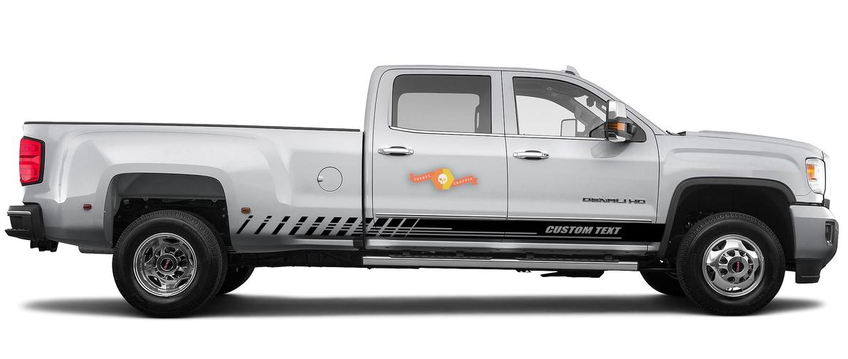 Individuelle Racing-Streifen Schweller Vinyl-Aufkleber für GMC Sierra 3500HD