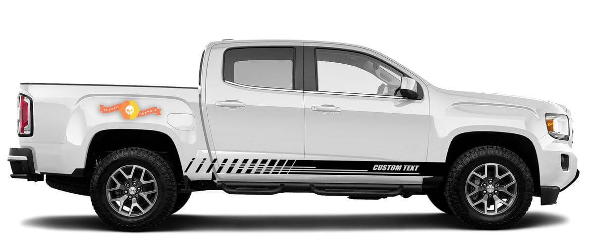 Racing Rocker Panel Stripes Vinyl-Aufkleber für GMC Canyon
