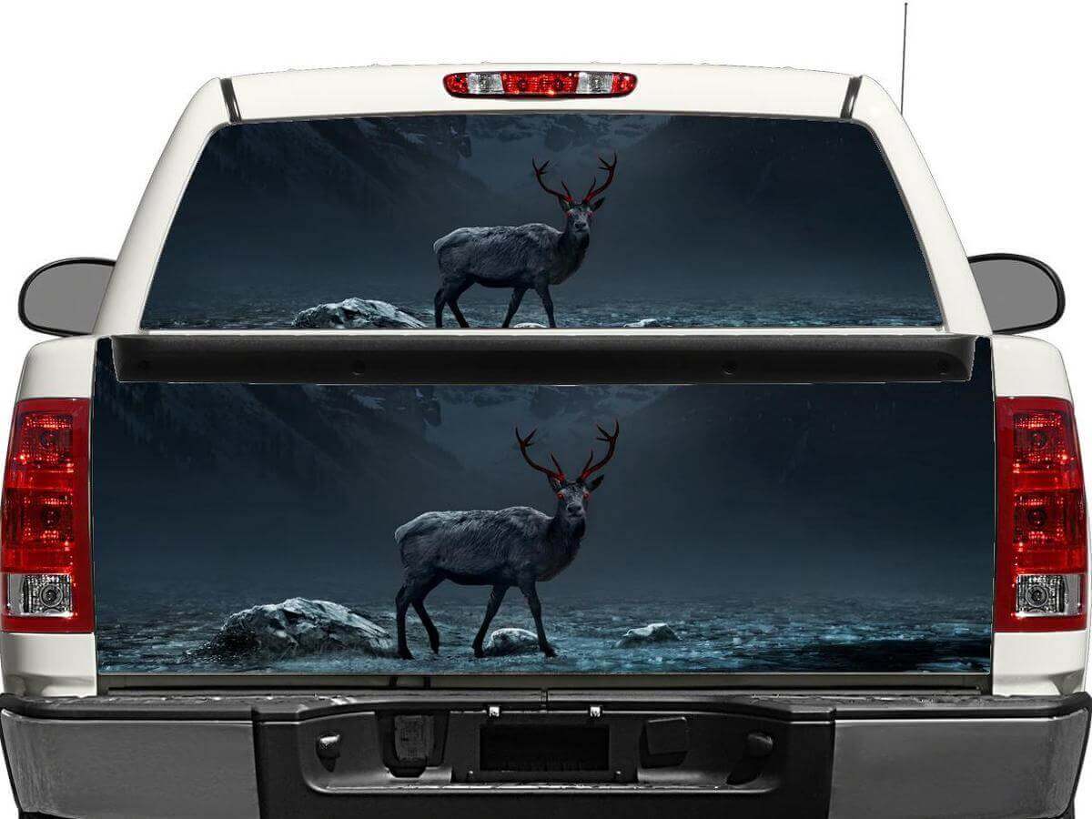 Reh Nacht Heckscheiben- oder Heckklappen-Vinylaufkleber für Pick-up Trucks SUVs