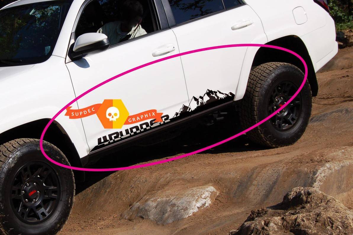 Paar Berge 4Runner Side Rocker Panel Vinyl Aufkleber Aufkleber für Toyota 4Runner TRD
