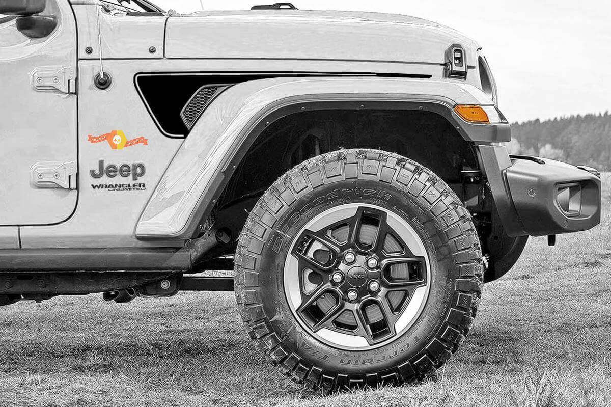 Dekorierte Streifen Lüftungs Kotflügel Vinylaufkleber für Jeep Wrangler