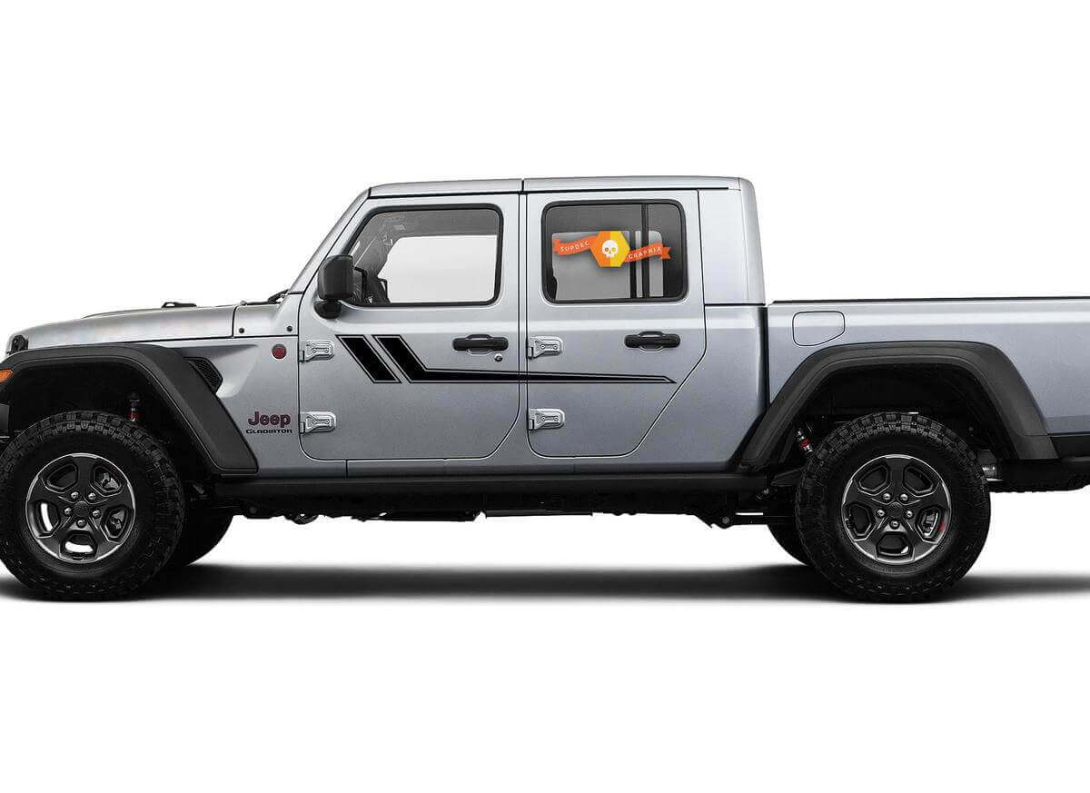 Doppelter Umriss Türstreifen Vinyl-Aufkleber-Set für Jeep Gladiator & Wrangler