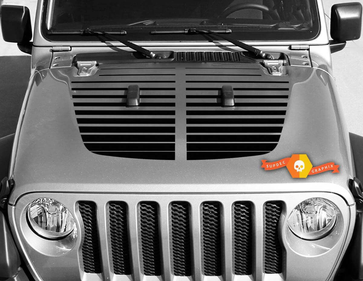 Geteilte Motorhauben-Streifen Vinyl-Aufkleber für Jeep Gladiator & Wrangler