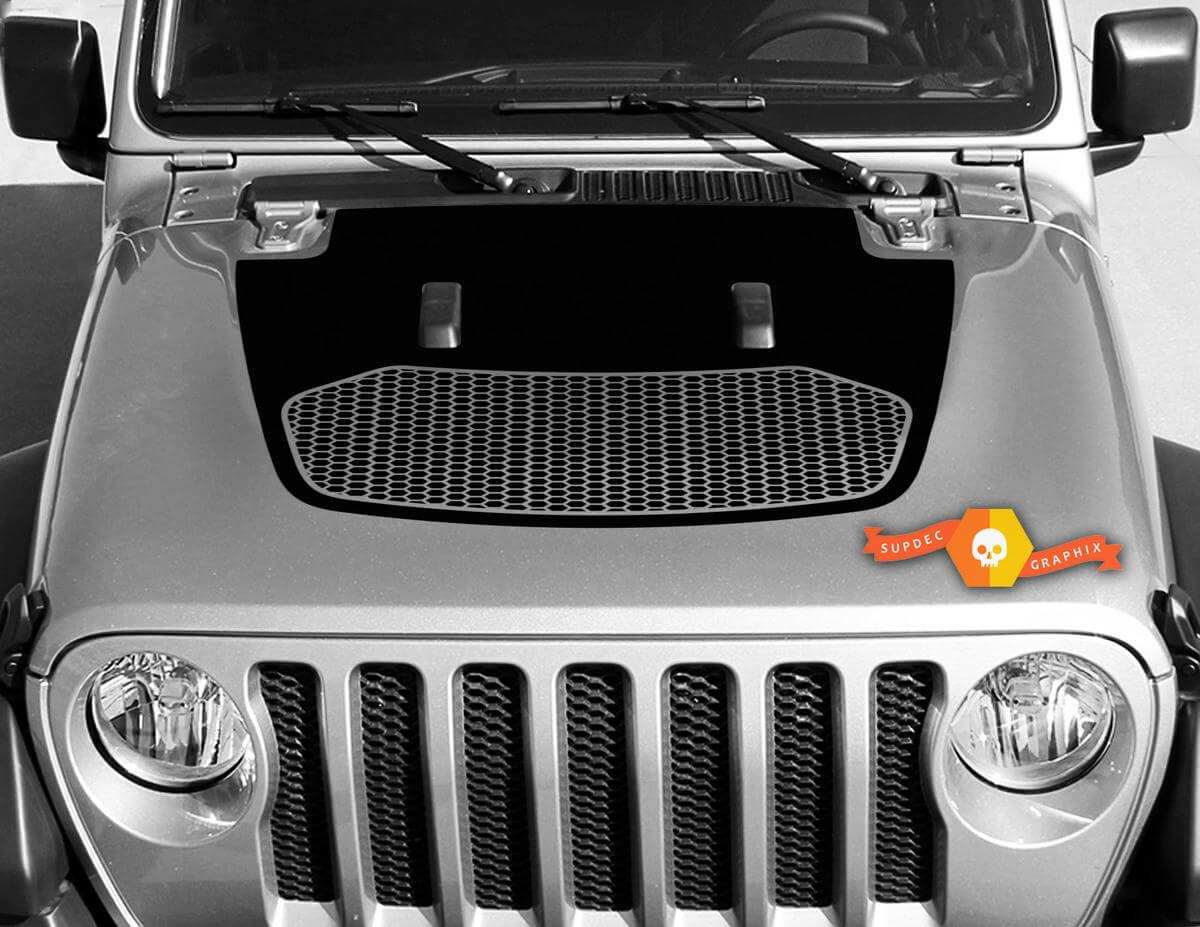Honeycomb-Design Motorhauben-Vinylaufkleber für Jeep Gladiator & Wrangler