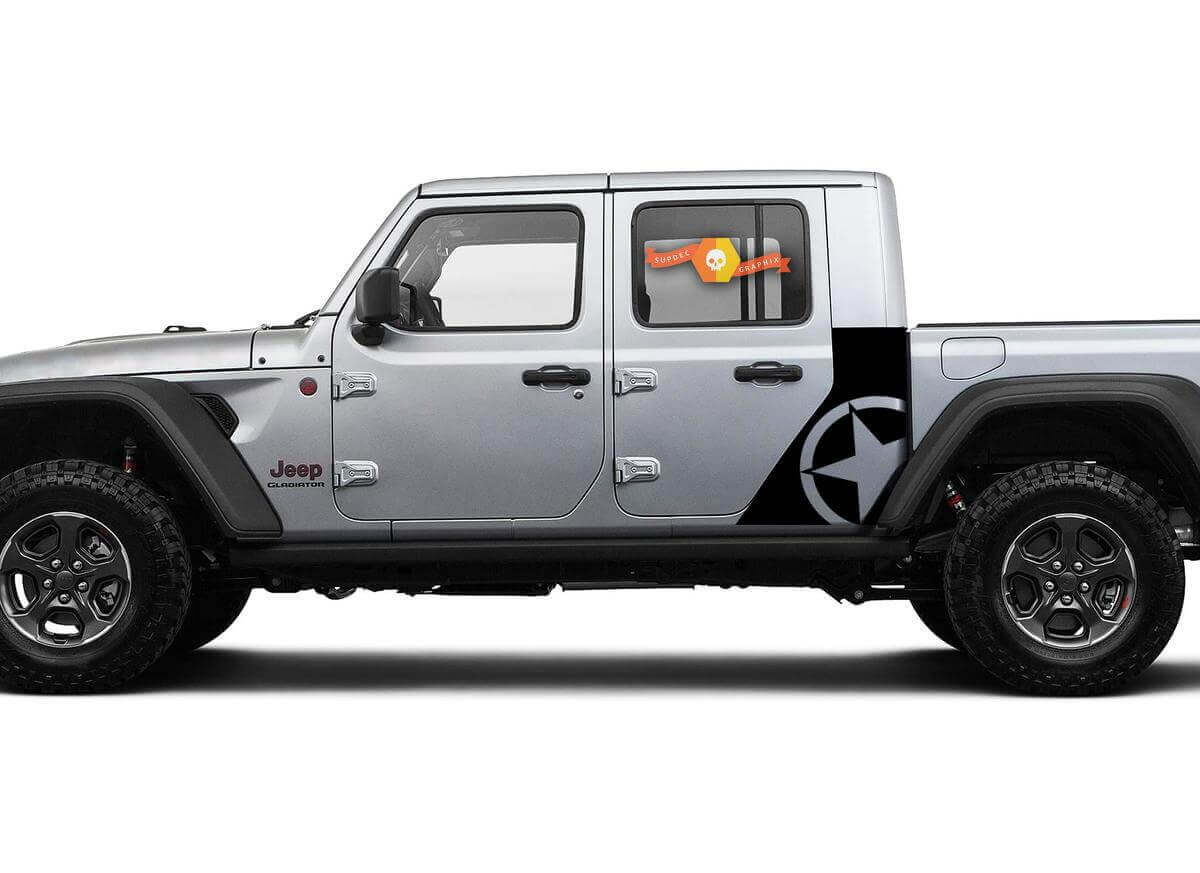 War Star Seiten Vinyl Aufkleber Set für Jeep Gladiator JT