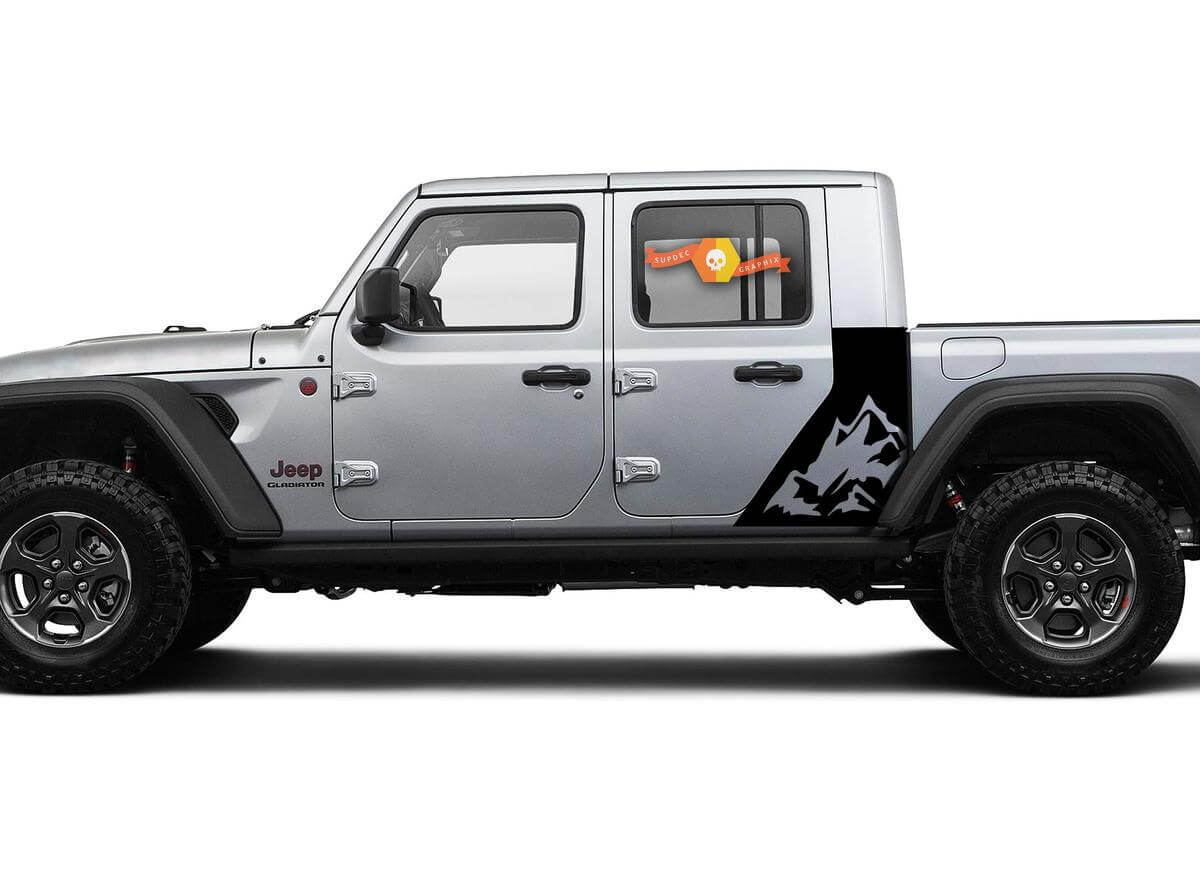 Jeep Gladiator Side Mountains Aufkleber Aufkleber Factory Style Body Vinyl Graphic Stripes Kit 2018–2021
