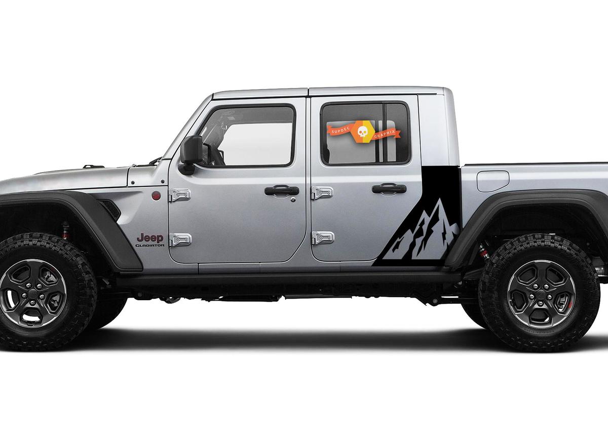 Schneebedeckte Berg-Side-Vinyl-Aufkleber für Jeep Gladiator