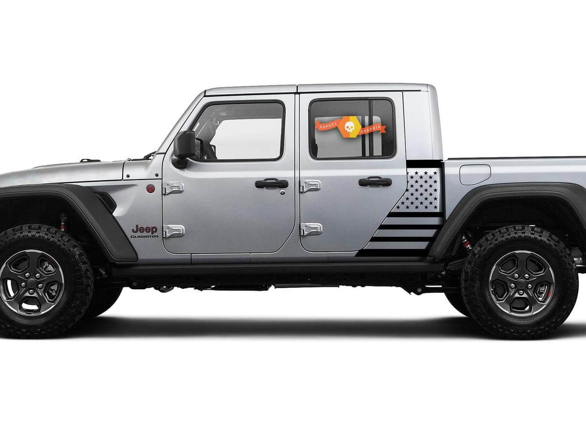 Jeep Gladiator Side Flag USA Aufkleber Vinyl Aufkleber Factory Style Body Vinyl Graphic Stripes Kit 2018-2021

