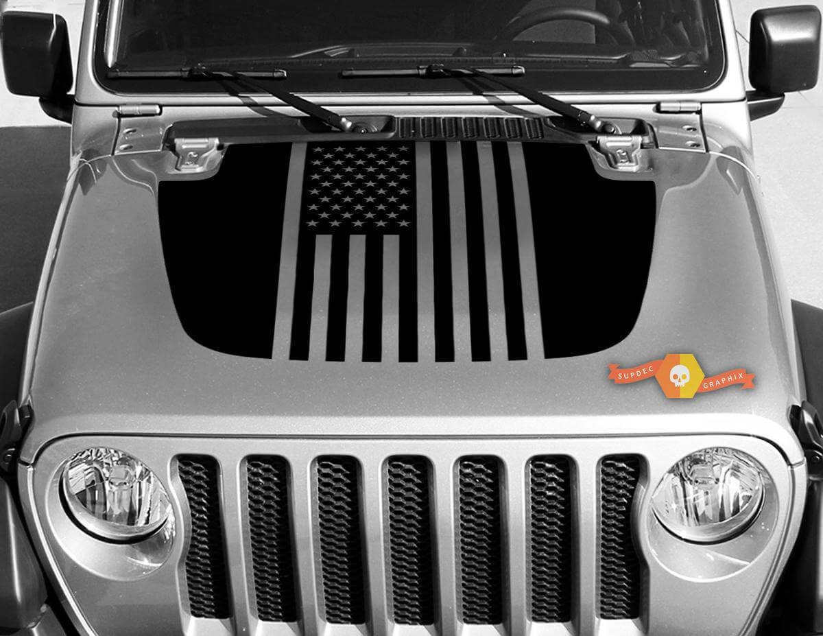 Flagge USA Motorhaube Vinylaufkleber für Jeep Gladiator & Wrangler