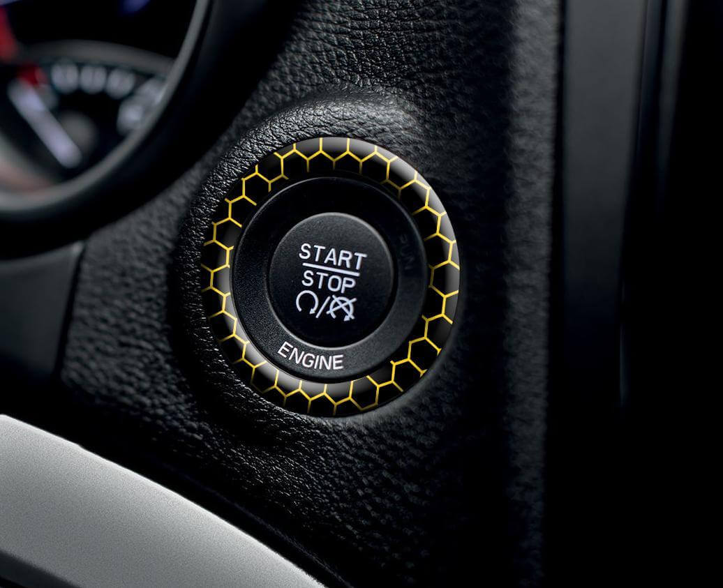 Waben-Startknopfring Domed-Aufkleber für Dodge Challenger Charger