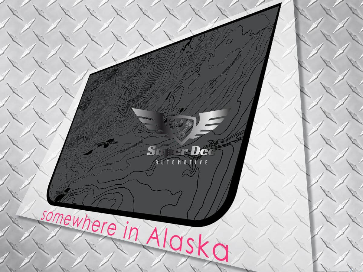 Blackout Topographische Karte Vinyl Motorhaubenaufkleber für Jeep Wrangler und Gladiator