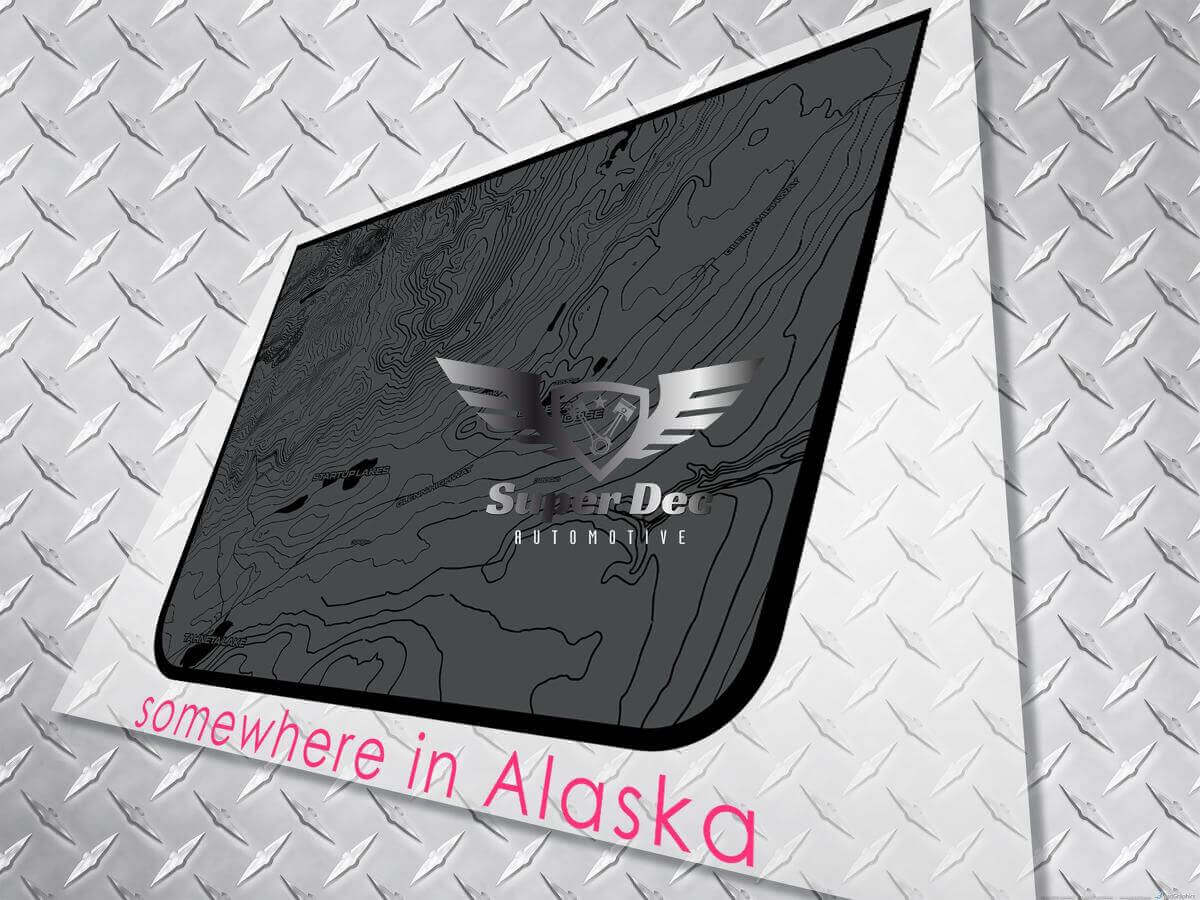 Blackout Topographische Karte Vinyl Motorhaubenaufkleber für Jeep Wrangler und Gladiator