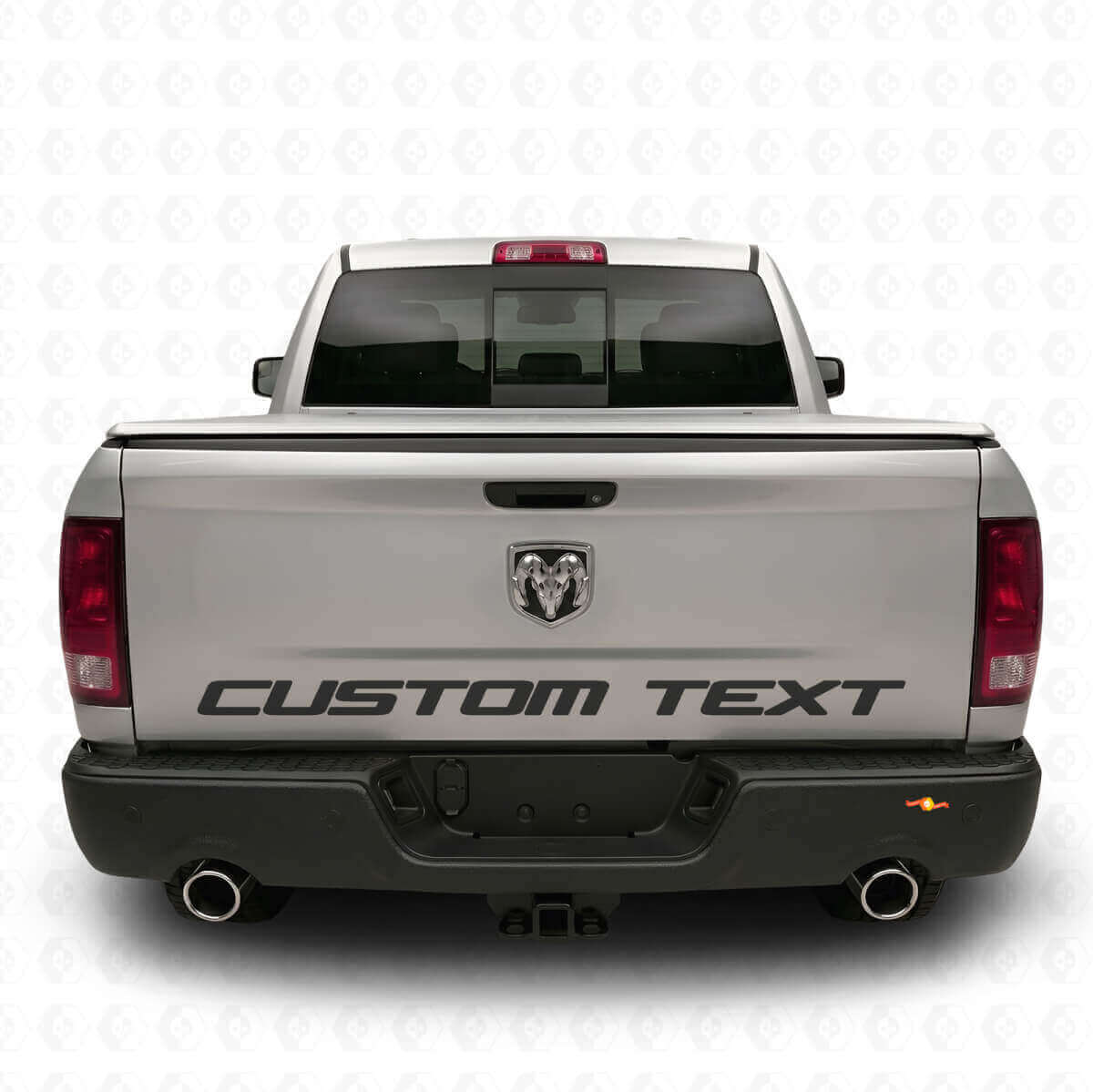 Benutzerdefinierter Text Seiten- und Heckklappen-Vinylaufkleber für Dodge Ram Power Wagon