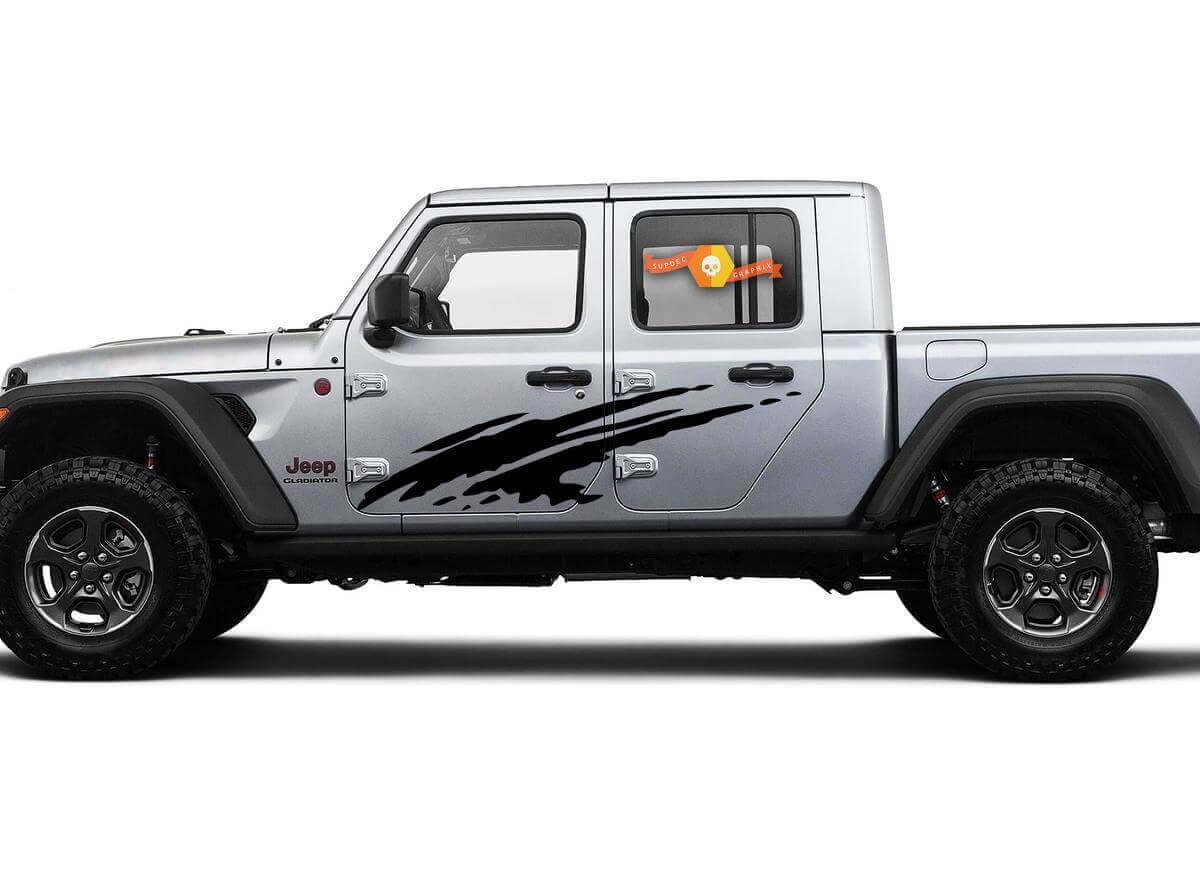 Spritzschutz-Schmutz Seiten-Tür Vinyl Aufkleber Sticker Grafik-Kit 4 für Jeep Gladiator JT
