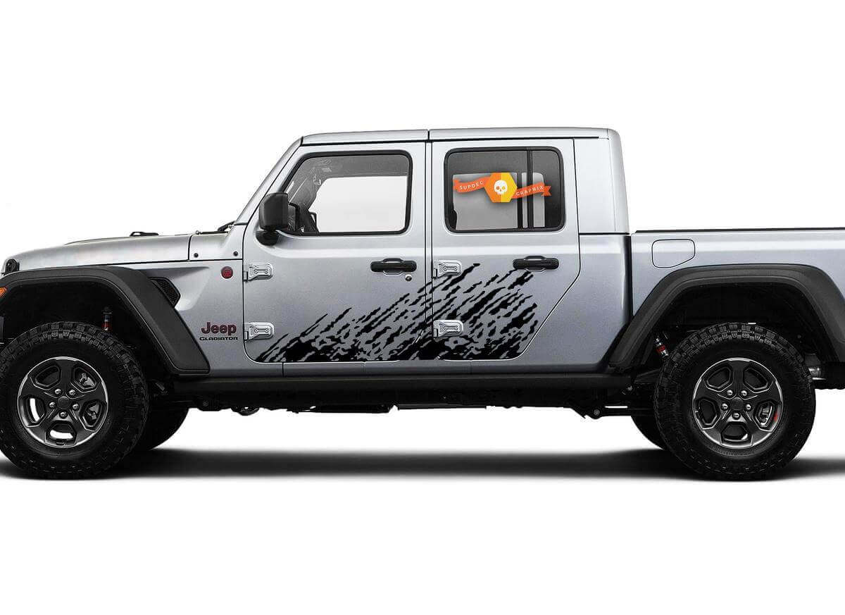 Splash Dirt Seiten-Tür Vinyl Aufkleber Sticker Grafik-Set für Jeep Gladiator JT