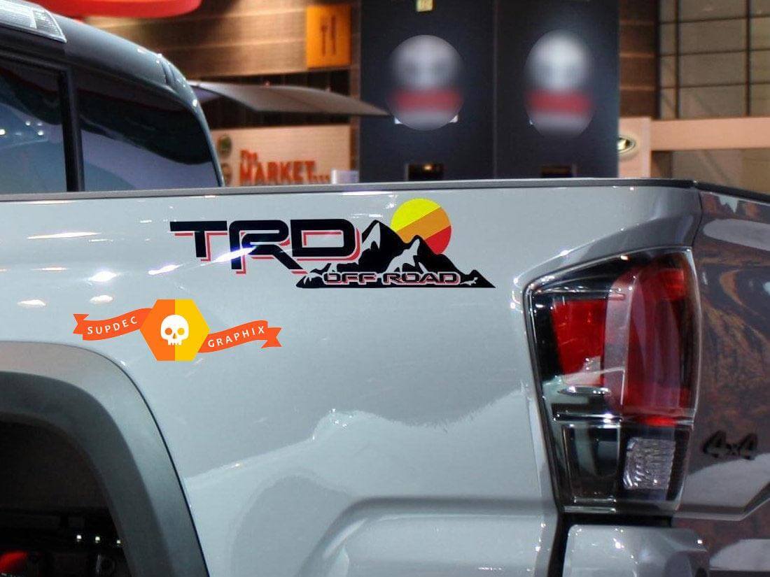 TRD Offroad Berge Sonnenuntergang Vintage Nachttisch Vinylaufkleber Decal für Toyota Tacoma Tundra FJ Cruiser