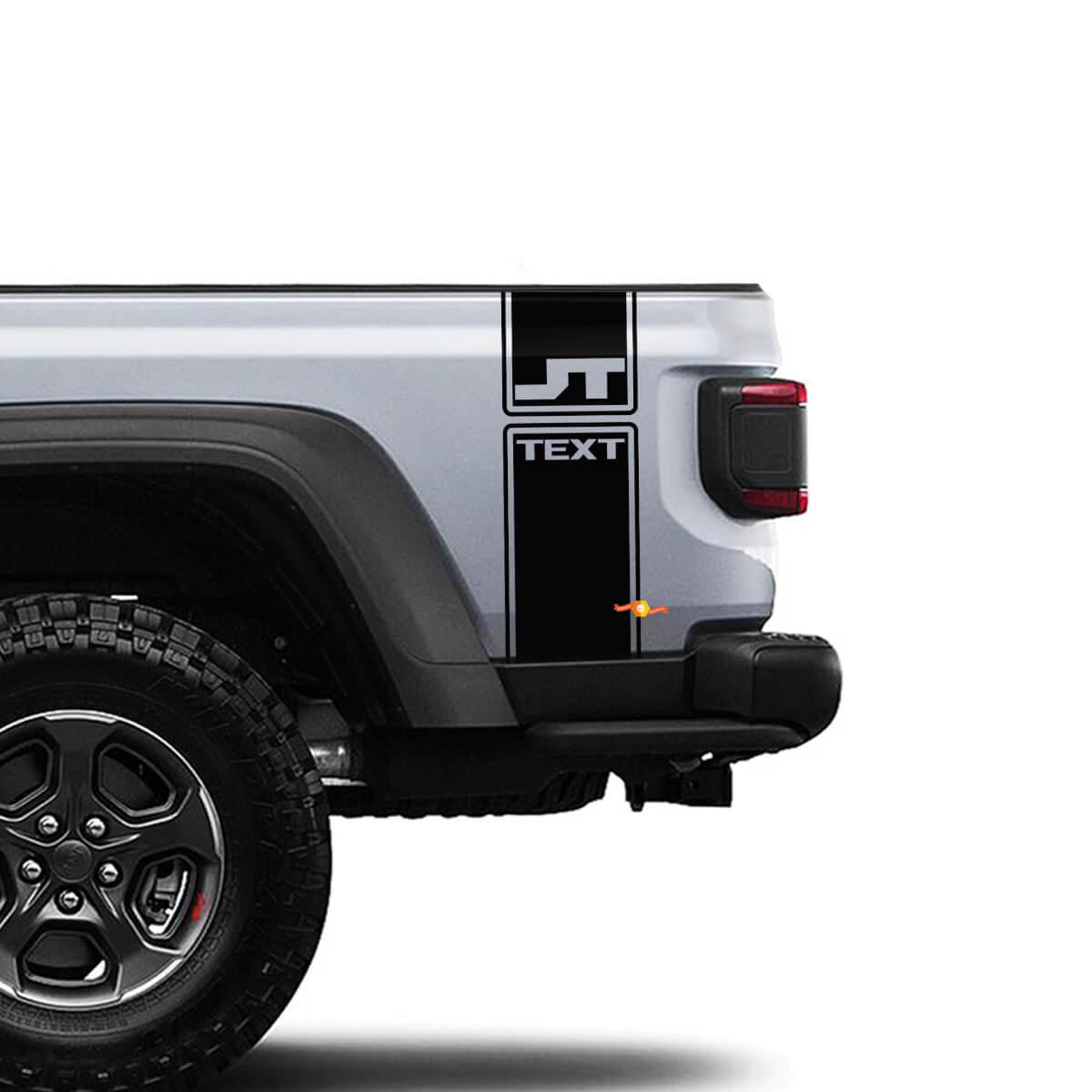 Jeep Gladiator 2 Side JT Bright White 6,4 Hemi Aufkleber Aufkleber Factory Style Body Vinyl Graphic Stripes Kit 2018–2021
