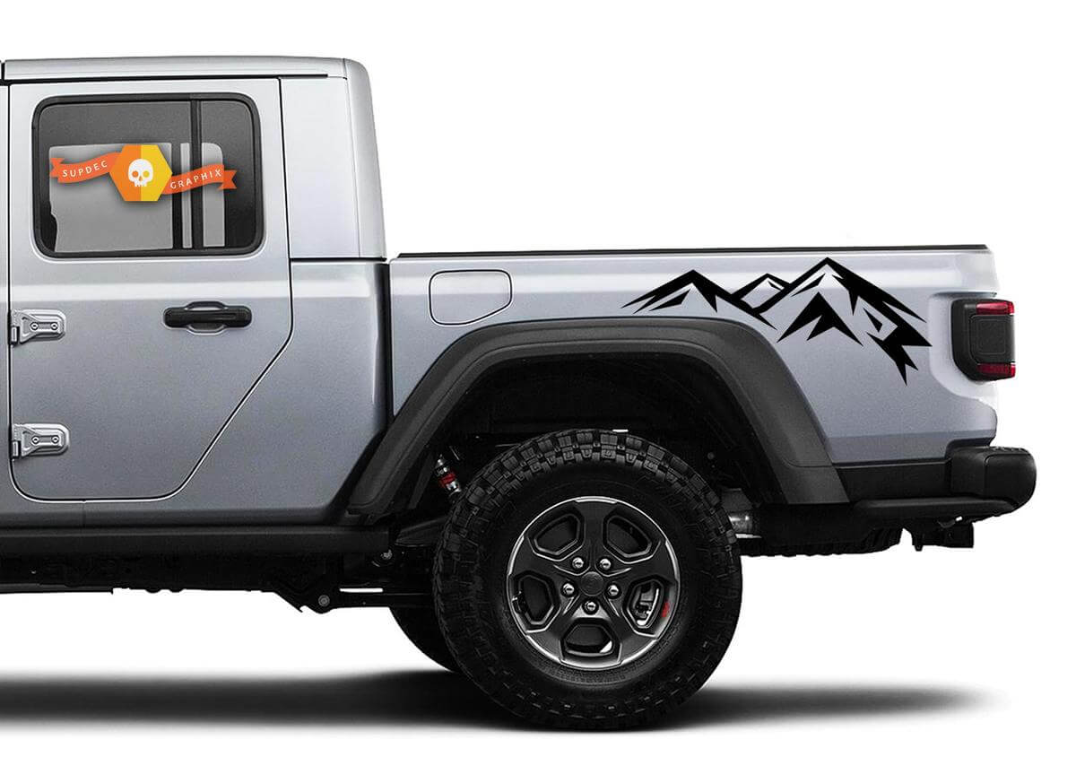 Jeep Gladiator 2 Side JT Small Mountain RangeSticker Aufkleber Aufkleber Factory Style Body Vinyl Graphic Stripes Kit 2018–2024
