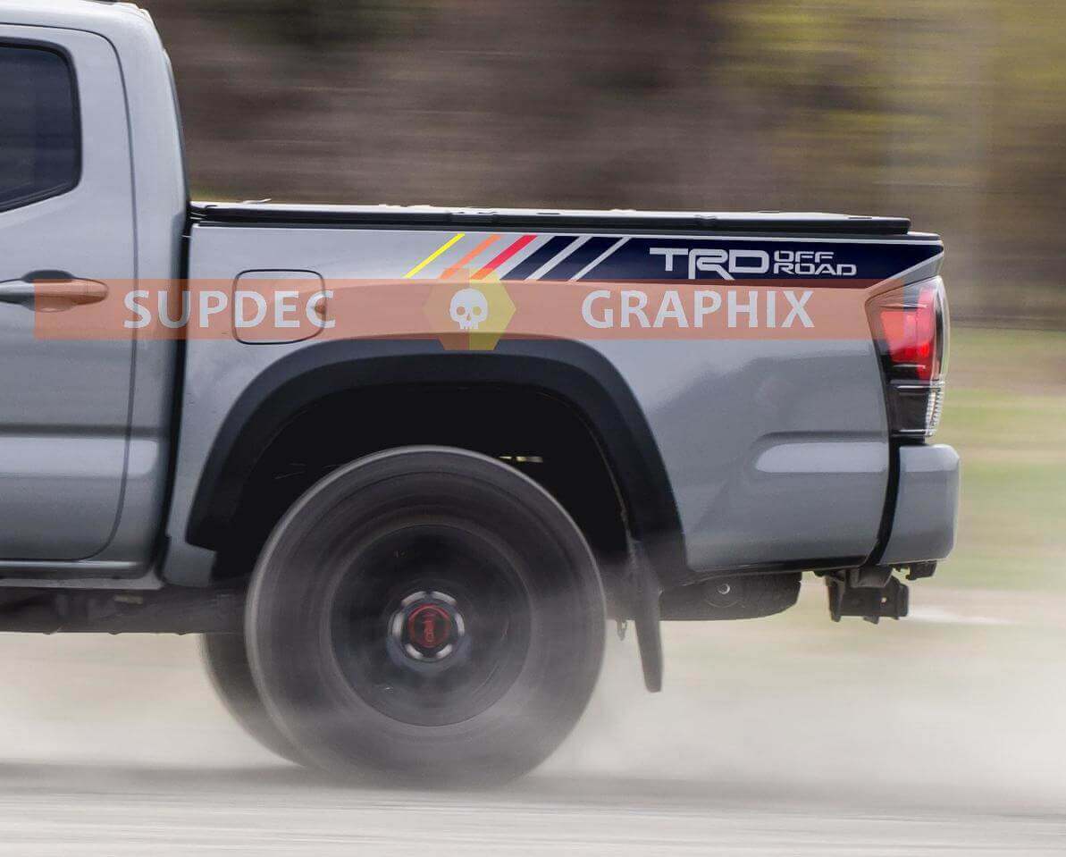 TRD 4x4 Offroad Heckseiten-Streifen Vinyl-Aufkleber für Toyota Tacoma Tundra
