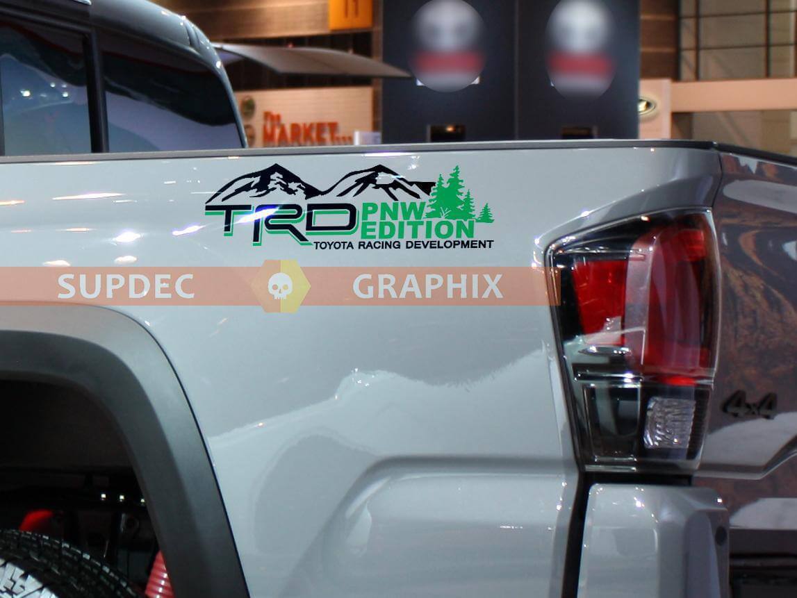 TRD-Style PNW Edition Mountain Vinyl-Aufkleber für Toyota Tundra Tacoma 4Runner FJ Cruiser