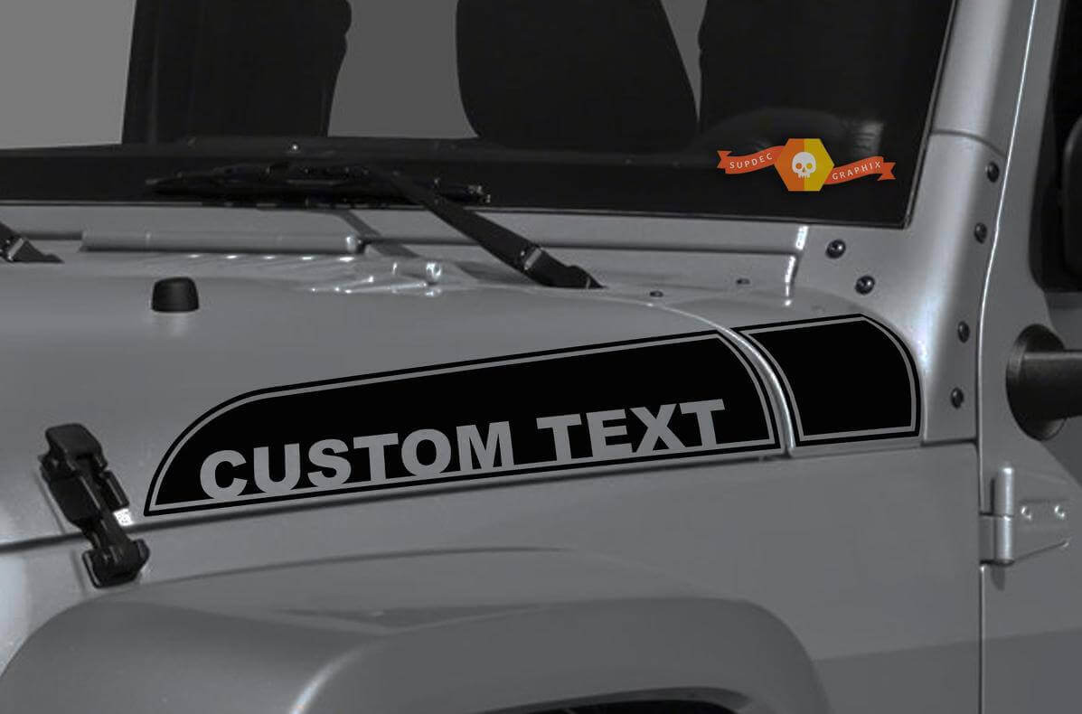 Motorhauben-Custom-Text-Vinyl-Aufkleber-Dekor-Kit 2 für Jeep Wrangler Gladiator JT JL JLU