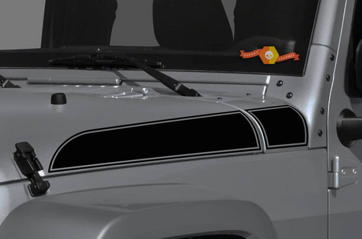 Seitlicher Vinyl-Zierstreifen-Kit für Motorhaube für Jeep Wrangler und Gladiator